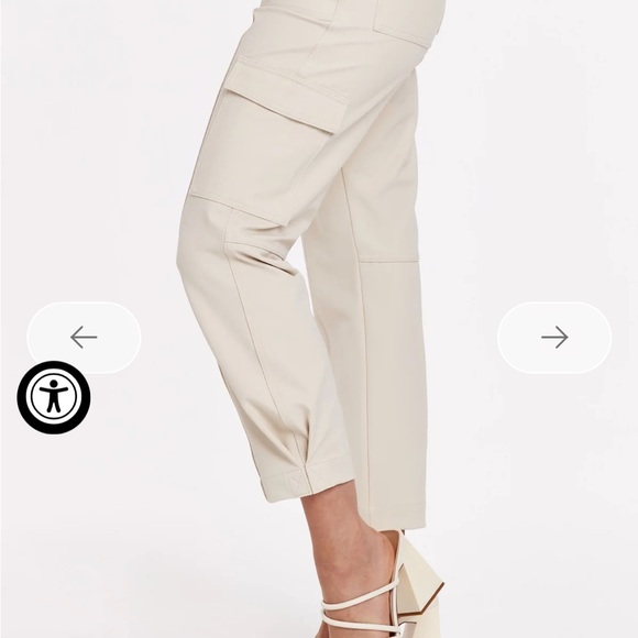 Dear John Cream Cargo Crop Pants with Tie Waist - Picture 3 of 14